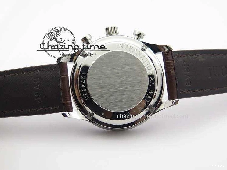 MIROTIME 0721 Supportive Portuguese Chrono IW371431 ZF 1:1 Best Edition Gray Dial On Brown Leather Strap A79350 (Slim Movement) 7261